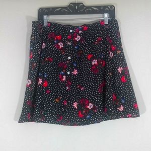 Express | polka dot floral A Line Mini skirt